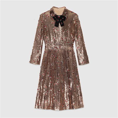 gucci sequin t shirt|Gucci embroidered dress.